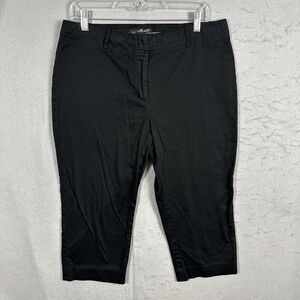 Willi Smith Womens Pockets Black Dress Capri Pants Size 12